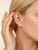 14 Ayar Altın Kolyecik Beyaz Doğal İnci Mini Küpe
