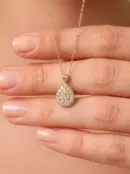 14 Ayar Altın Damla Kolye KLY1001093, one size