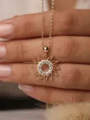 14 Ayar Altın Güneş Kolye