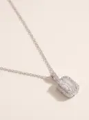 14 Ayar Altın Baget Kolye (beyaz) S01391, one size